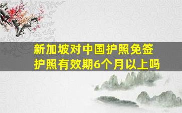 新加坡对中国护照免签 护照有效期6个月以上吗